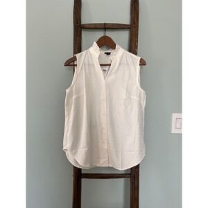 Ann Taylor Sleeveless‎ Ruffle Collar Button Down Blouse Top XS NWT